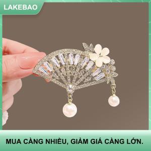 【LAKEBAO】 Trung Quốc Phong Cách Thời Trang Sang Trọng Rhinestone Hình Quạt Trâm Cài Cho Phụ Nữ Quần Áo Phụ Kiện Áo