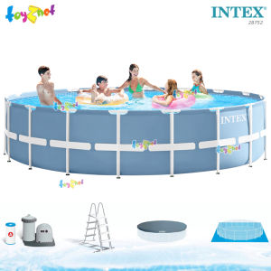 Intex ชุดสระปริซึ่มเฟรม 18 ฟุต (5.49x1.22 ม.) เครื่องกรองระบบไส้กรอง รุ่น 28752