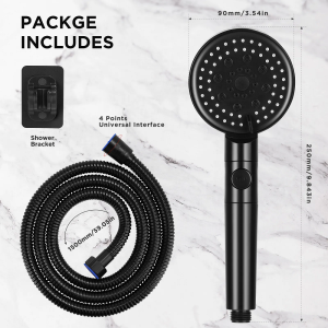 3in1 Shower Head Set 5-speed Booster Shower with Hose Portable Bathroom Shower Set Handheld