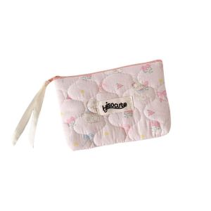 ROBERTA โบว์ กระเป๋าเครื่องเขียนโบว์ ลูกไม้หวาน ที่เก็บของบนโต๊ะ กระเป๋าดินสอสไตล์เกาหลี การ์ตูน ชมพู/ม่วง กระเป๋าดินสอโบว์ ที่ใส่เครื่องเขียน