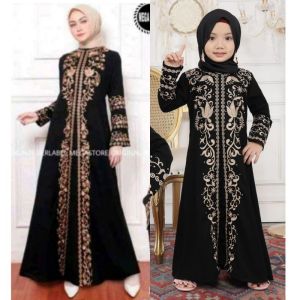 DRESS JUBAH ABAYA HITAM BORDIR TURKEY 1227 COUPLE