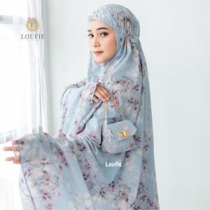 LOUFIE - Mukena Dewasa Travelling Mini Pouch Parasut Korea Motif Lilly