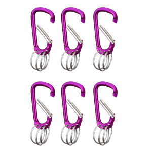 6pcs Light weight Durability Carabiner Outdoor Camping Backpacks Carabiner for Hiking and Backpackers