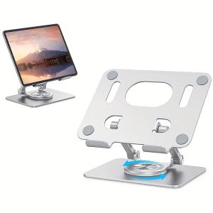 360-Degree Rotating Tablet Stand Swivel Tablet Stand With 360 Degrees Rotating Base Adjustable Tablet And Mobile Phone Holder Aluminum Alloy Multifunctional Desktop Stand