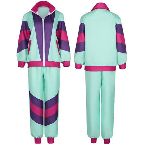 European and American Halloween R 70/80 Disco Fashion Sportswear Party Costumes Two-Piece Set