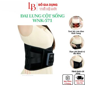 Đai lưng cột sống thoát vị đĩa đệm WNK571 Đai massage lưng kết hợp làm nóng bụng cao cấp