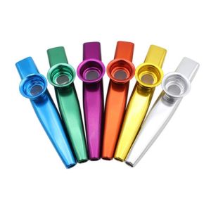Kazoo 12 ซม. เครื่องดนตรีแบบพกพาน้ำหนักเบาสำหรับคนรักดนตรี Kazoo เริ่มต้นเครื่องดนตรีขลุ่ยเครื่องเป่าลมไม้กีตาร์เครื่องดนตรีประกอบ