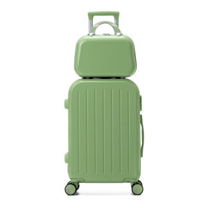 High Quality 14"20"22"24"26"28 Inch 2 Pieces Females PC Makeup Large Travel Suitcase Sets With Silent Wheels Trolley Rolling Luggage Cosmetic Bag Valises Free Shipping