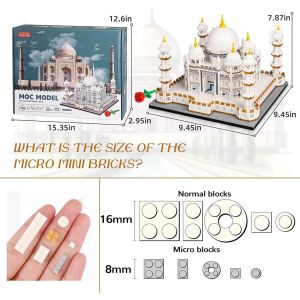 【Pre-Sale】World Famous Architecture Building Blocks Nano Block Taj Mahal Jigsaw Puzzle Eiffel Tower Basil Church