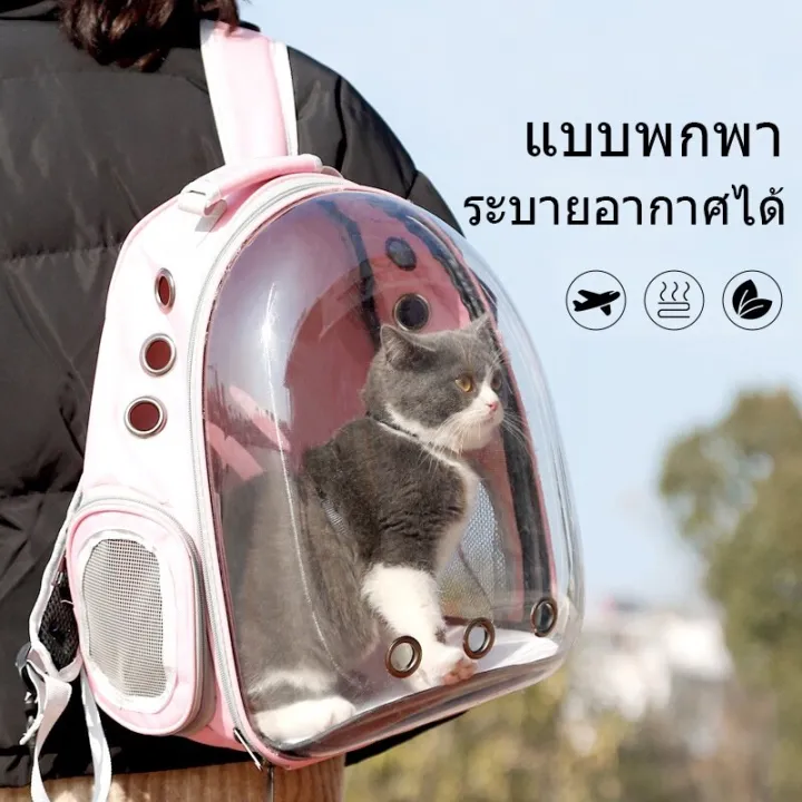 กระเป๋าอวกาศสำหรับแมวขนาดใหญ่ XL พร้อมช่องระบายอากาศ