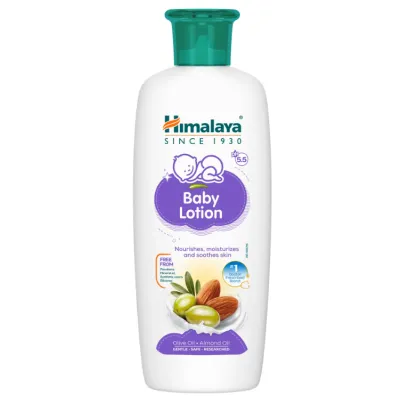 Himalaya Baby Lotion 200ml - Nourishes and soothes skin - Free from parabens - Olive oil almond oil - Gentle care recommended
