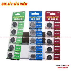 1 Vỉ 5 Viên Pin Cúc Lithium 3V CR2032 CR2025 CR2016 Pin Nút cho Cmos Máy Tính Điều Khiển Chìa Khóa Ô Tô Xe Máy Cửa Cuốn Đồng Hồ