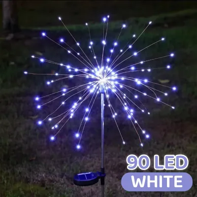 Solar 90/120/150 LED Firework Flower Light 2 modes Lantern String Fairy Light Outdoor Night Sensor Waterproof Garden Decoration