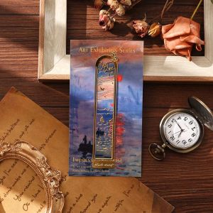 INEXTIN 1pc loại Dấu trang Phong cách cổ điển Bộ sưu tập tranh sơn dầu Dấu trang Van Gogh Di động Khoét rỗng Dấu trang loại Những người yêu sách