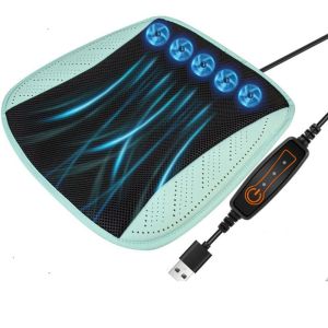 COUPLECOL 3 tốc độ Gối ngồi có quạt USB với 8/5 quạt USB Thổi nhanh Đệm làm mát ghế ô tô Không khí mát mẻ Hỗ trợ công thái học Đệm ghế ô tô có hệ thống thông gió Ghế ngồi ô tô