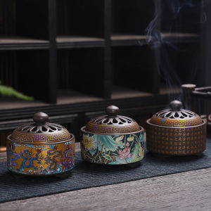 Ceramic Incense Burner Enamel Handicraft Ornaments Sandalwood Incense Stick Holder Vintage Censer Fragrance Aromatherapy 陶瓷香炉 熏香炉 檀香炉