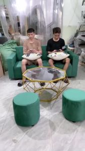 Sofa dài cao cấp HEALHOMES dùng decor phòng khách phòng làm việc cửa hàng làm đẹp kích thước 1m6