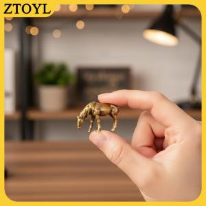 ZTOYL Antique Brass Dài Đuôi Ngựa Bức Tượng Nhỏ Thu Nhỏ Rắn Phong Thủy Trang Trí Cho Nhà Phòng Khách Trang Trí Nội Thất