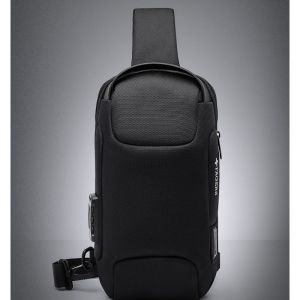 Mens Messenger Bag Anti-Theft Lock Waterproof USB Messenger Chest Tote Bag Hiking Cycling