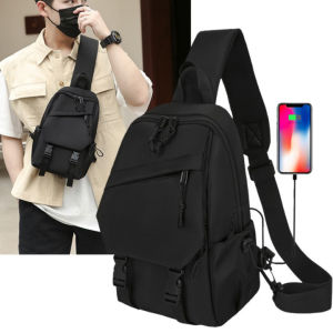 Túi đeo chéo nam phong cách Hàn Quốc - Balo mini tích hợp cổng sạc USB tiện dụng TC06