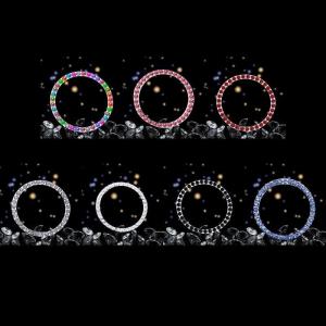 Car Decor Bling for Women for Rhinestone Cover Ring Emblem Sticker Diamond Push to Start Button for Key Ignition