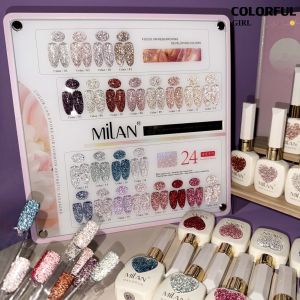【พร้อมส่ง】MILAN C19 สีเจลแฟลช 24สี (milan)สีเจลทาเล็บ สี แถม ชาร์ทสี ยาทาเล็บเจล ชุดสี 24สี + ฟรีชาร์ทสี