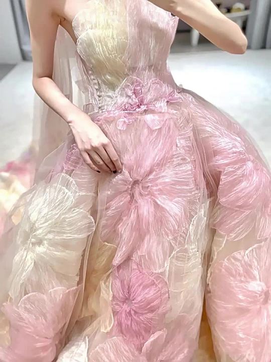 Spot parcel post Wedding Dress 2023 New Floral Trailing Bridal Wedding