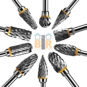 10 Pcs Mata Bor Rotary Burr Tungsten Carbide Mini Grinder Drill Cuner