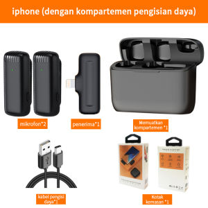 Epic Finds Nirkabel Lavalier Mikrofon Mini Microphones dengan Penerima dan Charging Case Kompatibel untuk Ponsel Pad Komputer Kecil Lav Lapel Mic untuk Wawancara Tiktok Live Streaming