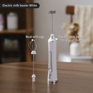 BINCOO Electric Milk Frother Coffee Latte Art Vat Automatic Milk Beater Handheld Compact Stirring Stick