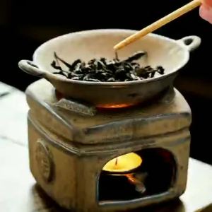 xpkQ Household Ceramic Roasted Tea Stove Candle Warm Tea Wake Up Tea Set Tea Deodorize Tea Aroma Heating Tea Ceremony Accessories X2Z8B