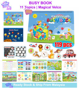 Reusable Waterproof Busy Book Quiet Book Activity Board Busy Educational Learning Toys Montessori Buku Mainan Belajar