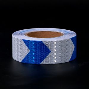 Arrow Reflective Stickers Blue-White 2inch*16FT Safety Tapes Self-Adhesive Conspicuity Warning Strips Reflectors Film For Trucks