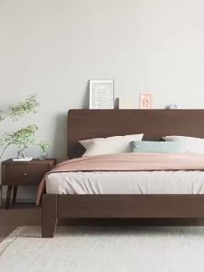AUREO Solid Wood Bed Frame 1.5m Household 1.8m Double Bed Full Solid Wood Bed Rental Room Master Bedroom 1.2 Single Bed