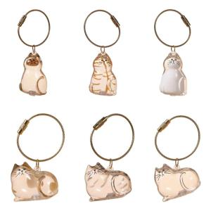 6 cái thu nhỏ Kitten Shape hộp cốc trong suốt cho tóc Lưu trữ tập hợp trường hợp và các đồ vật nhỏ Đảng Quà Tặng