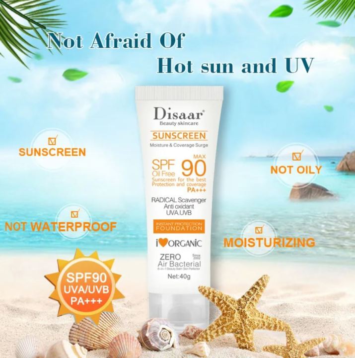 Facial Sunscreen Cream Spf 90 Pa Moisturizing Skin Protect Sunblock Has Great Whitening Effect