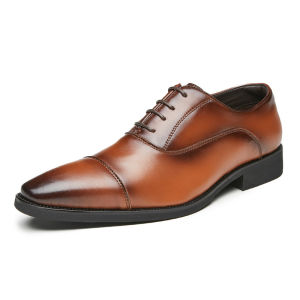FECHENG Mens Business Dress Casual Shoes For Men Soft Genuine Leather Fashion Mens Comfortable Oxford Shoes