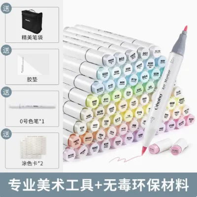 color🍓Ohuhu Honolulu 48 Pastel Colors Marker Pen Set Alcohol Art Markers Refillable Dual Tips Sketching Drawing School Art Supplies