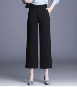 Dây Kéo Sườn Quần Ống Rộng Nữ Lưng Cao Có Siêu Bigsize 90KG Vải Tuyết Mưa Dày đẹp