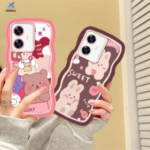 (Lokal Ready) Xinyu Casing hp Realme C53 C51 C55 C33 C35 C31 C30 C30s C21Y C25Y Realme C11 2021 C20 C15 C25 C17 C12 C3 Realme 10 9i 8i 7 Pro Realme 5 Pro 5i 5S 6i Narzo 50A Prime  Penutup Casing Ponsel TPU Tepi Gelombang Beruang Gadis KartunCase