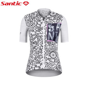 Santic Women Cycling Jersey For Men Sun Protection UPF100+ Breathable Short Sleeve Bicycle Bike Tops