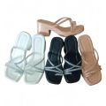 Dép nữ cao gót - đế PU cao 6 phân - quai xoàn chéo - ( MS.13) DéP Shoes GiàY Jean. 