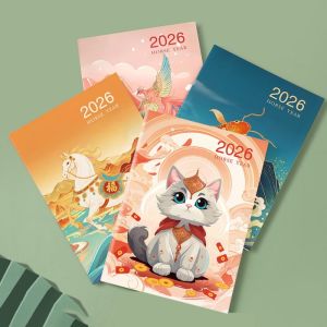 GLASSES VIEW ขนาด A4 สมุดบันทึกกำหนดการปี 2026 ประสิทธิภาพการทำงาน 24 แผ่น ผู้วางแผนวาระการประชุม แบบพกพา ตรวจสอบชีวิต สมุดบันทึกวางแผน นักเรียน