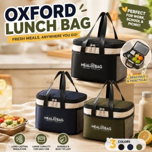 Oxford Cloth Insulated Lunch Bag Large-capacity Waterproof Portable Bento Storage Handbag