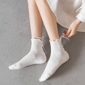 ใหม่ถุงเท้า Jk น่ารักระงับกลิ่นกายถุงเท้าหลอดกลางสำหรับผู้หญิงถุงเท้าสีขาวสำหรับผู้หญิง (1คู่)