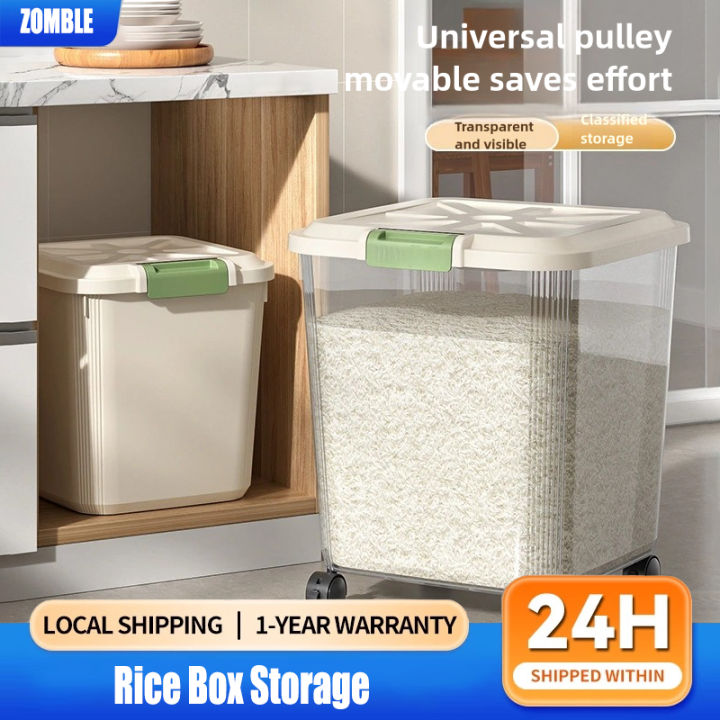 25Kg Rice Storage Rice Dispenser With Cup Food Storage Vontainer Insect ...