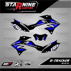 Striping D-tracker variasi gradasi Stiker Dtracker font hologram