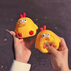 LZHDP MALL Yellow Chicken Squeeze Toys Blow Bubble Pinch Kneading Pinch Toys Interactive Games Soft Cartoon Knead Toy Gift