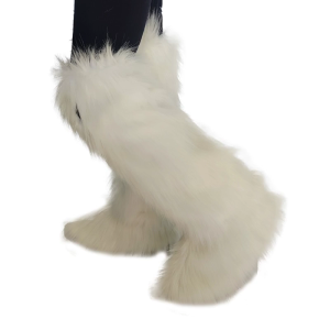 ชุดงานปาร์ตี้ถุงหุ้มรองเท้าขนยาวขนปุยสำหรับการแสดงวันหยุดเทศกาลที่อุ่นขาฤดูหนาว