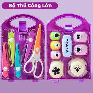Set Kéo Ziczac Bấm Hình Hoa Sao Trái Tim - Đồ Chơi Cắt Dán Thủ Công Scrapbook Handmade Cho Bé